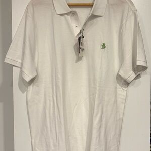 Original Penguin White Polo Shirt with Green Logo